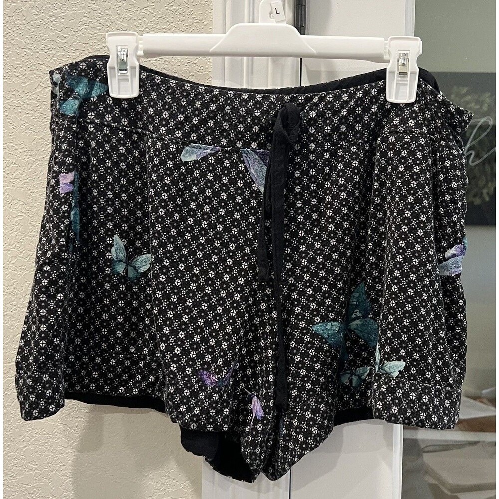 Soma Pajama Shorts Lot of 2 Women’s Large Navy Butterfly Print Sleep Lounge